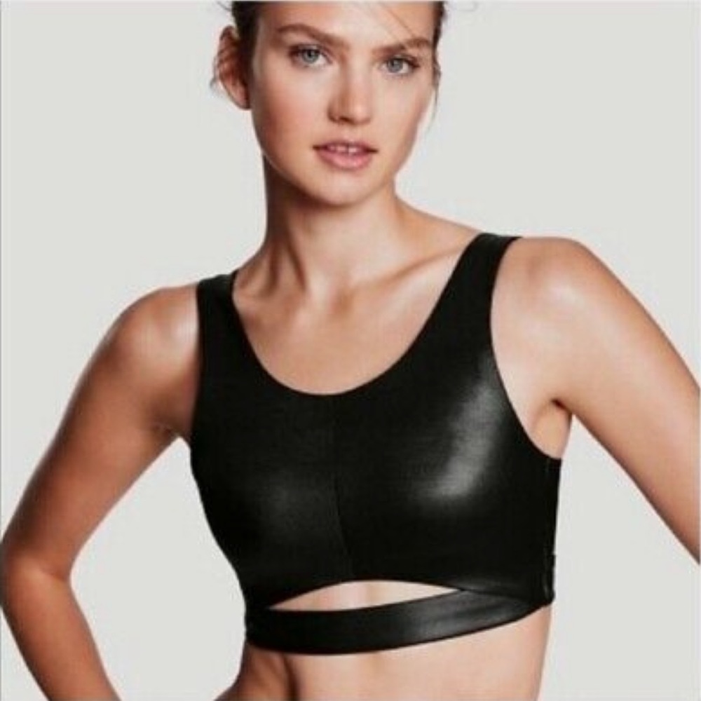 Victoria’s Secret Black Wet Look Sports Bra